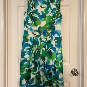 Jones New York Green and Blue Floral Dress